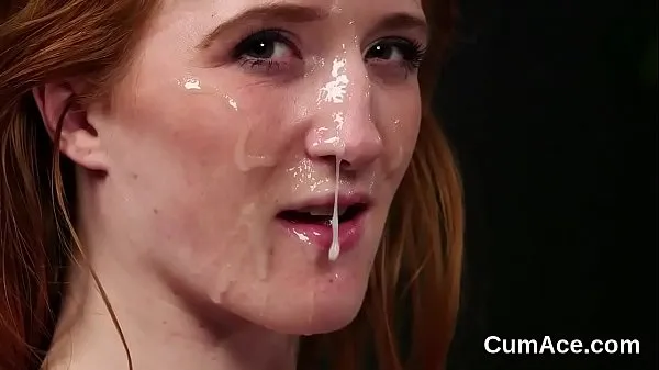 Show Nasty looker gets jizz shot on her face swallowing all the spunk new Clips