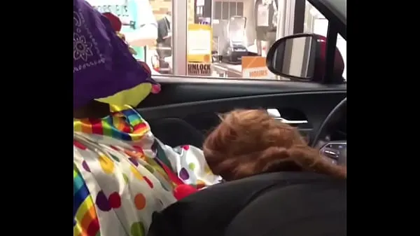 Show Clown gets dick sucked while ordering food new Clips
