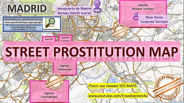 Mostra Madrid, Spagna, Mappa del sesso, Mappa della prostituzione di strada, Sale massaggi, Bordelli, Puttane, Callgirls, Bordell, Freelance, Streetworker, Prostitutenuovi clip