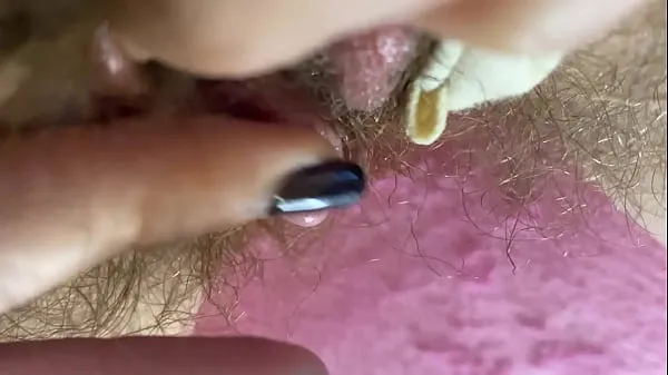 Show Closeup hairy cunt cums hard with erected clitoris new Clips