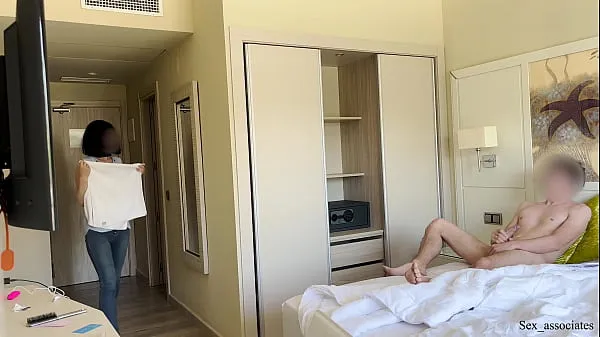 Show Public Dick Flash. Hotel maid was shocked when she saw me masturbating during room cleaning service but decided to help me cum new Clips