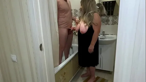 Show Mature MILF jerked off his cock in the bathroom and engaged in anal sex new Clips