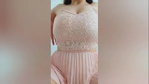 Show Young cutie in pink dress playing with her big tits in front of the camera - DepravedMinx new Clips